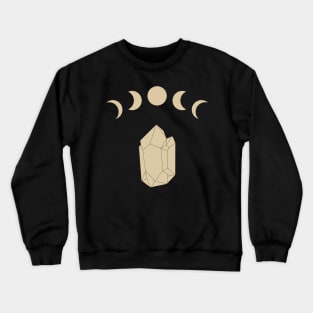 Moon Phases Crystal Quartz Crewneck Sweatshirt